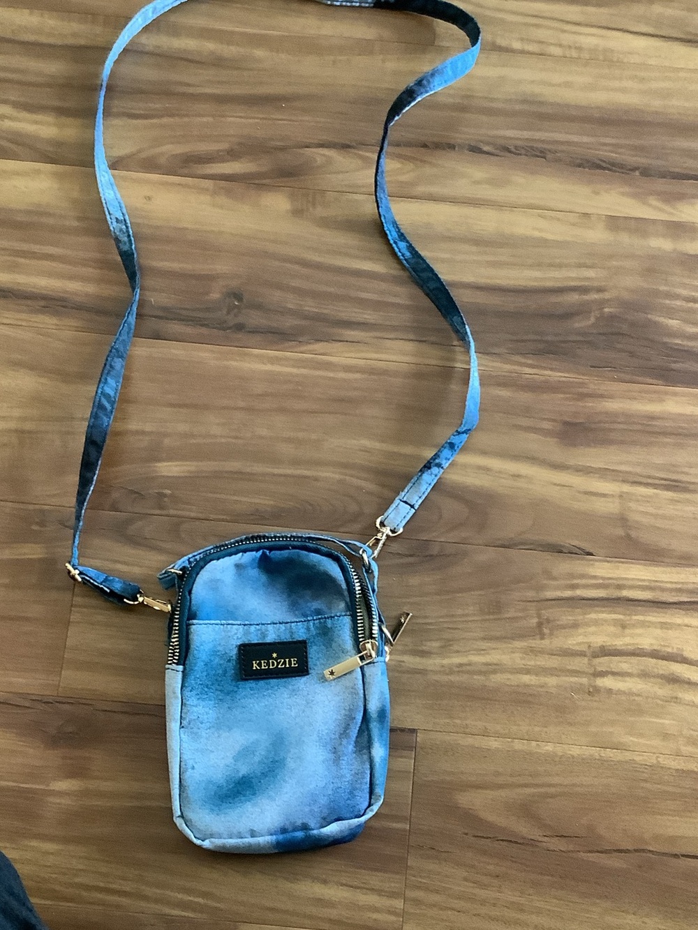 Kedzie Blue Tie-Dye Crossbody Bag
